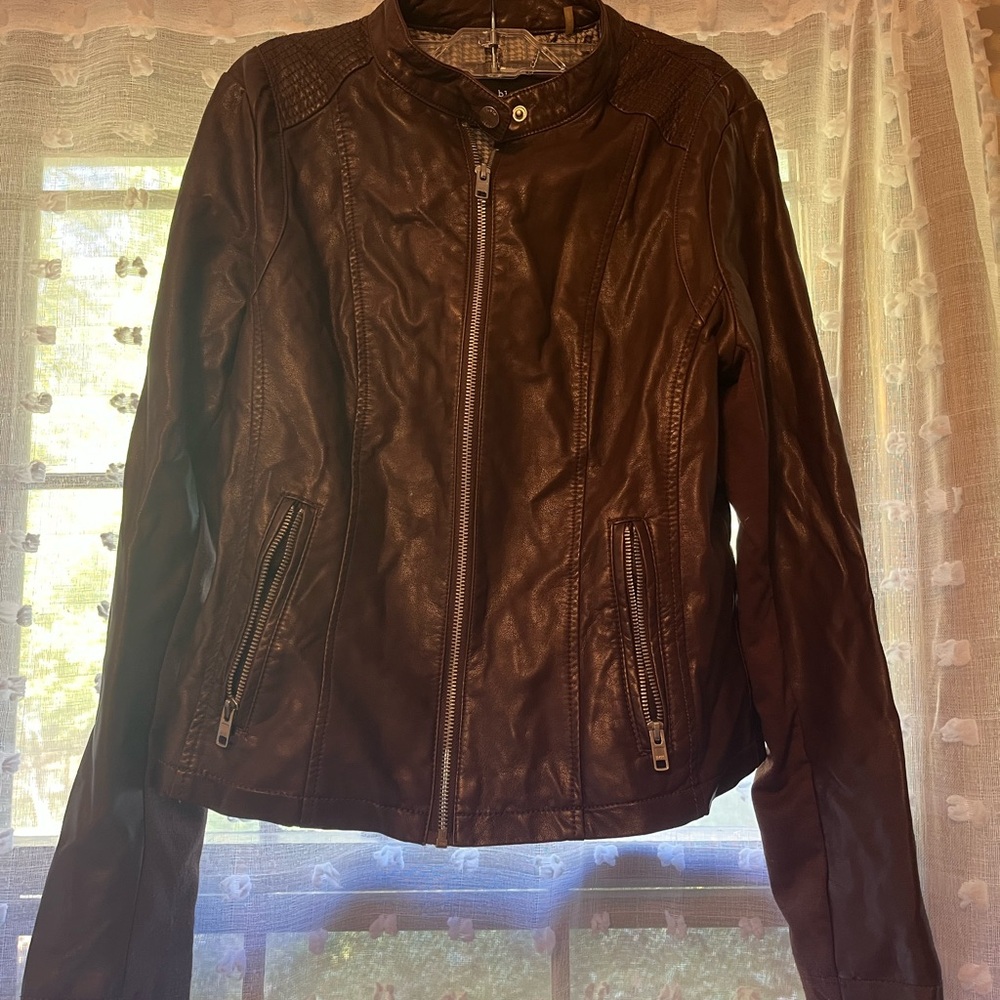 Black Women's Dark Brown Leather Jacket